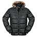 Truppa Men's Black Puffer Faux Fur Parka Jacket