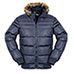 Truppa Men's Navy Puffer Faux Fur Parka Jacket