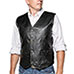 M Collection Black Patch Leather Vest