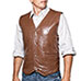 M. Collection Chestnut Patch Leather Vest