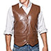 M. Collection Chestnut Patch Leather Vest
