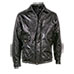 M. Collection Black Patch Leather Bomber Jacket