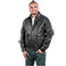 M. Collection Black Patch Leather Bomber Jacket