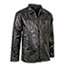 M. Collection Black Patch Leather Driving Coat