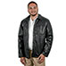 M. Collection Black Patch Leather Driving Coat