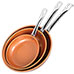 Copper Ceramic Frying Pan Set